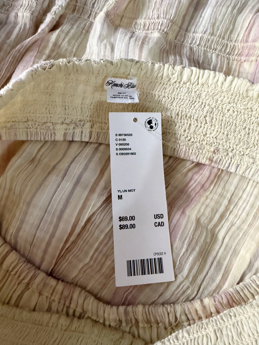 Urban Outfitters Kimchi Blue Phoebe Yellow Multi Open Back Halter Tiered Knee M - Picture 3 of 16
